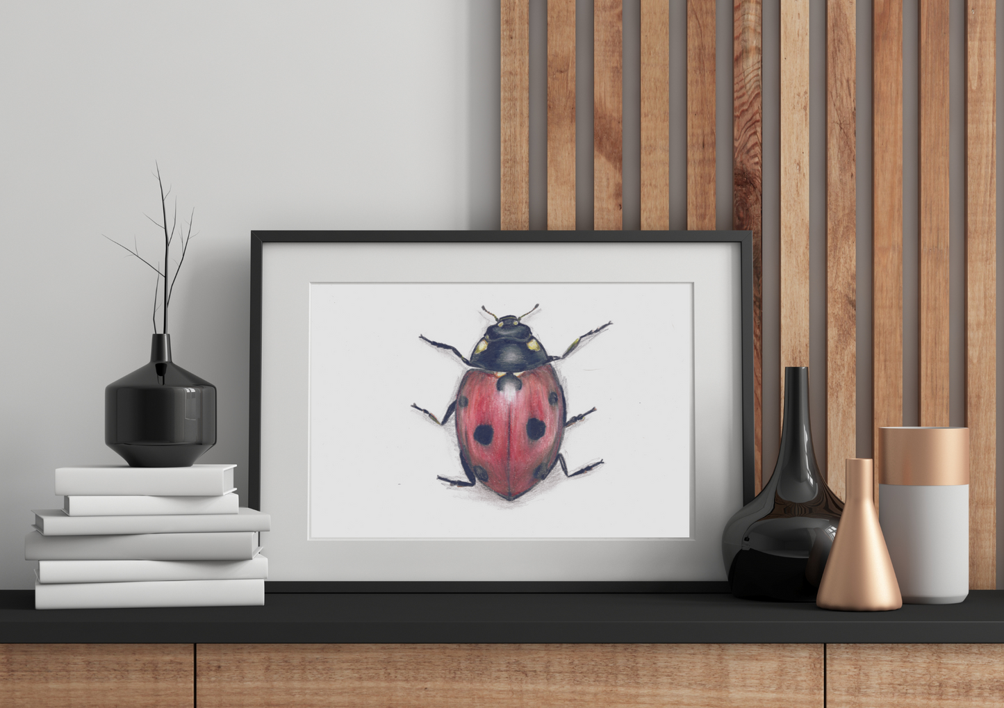 Ladybug, pencil on paper
