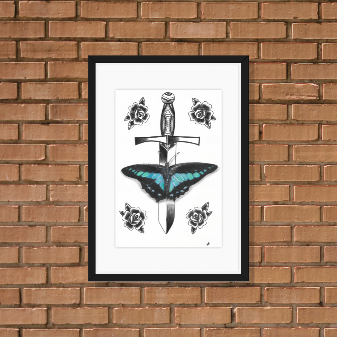 Blue Triangle Butterfly, pencil on paper